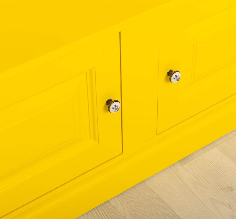 Garderobe aus Massivholz mit 6 Haken und 2 Staufächern unifarben -