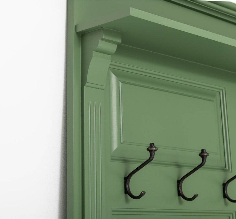 Garderobe aus Massivholz mit Spiegel und Ablage -