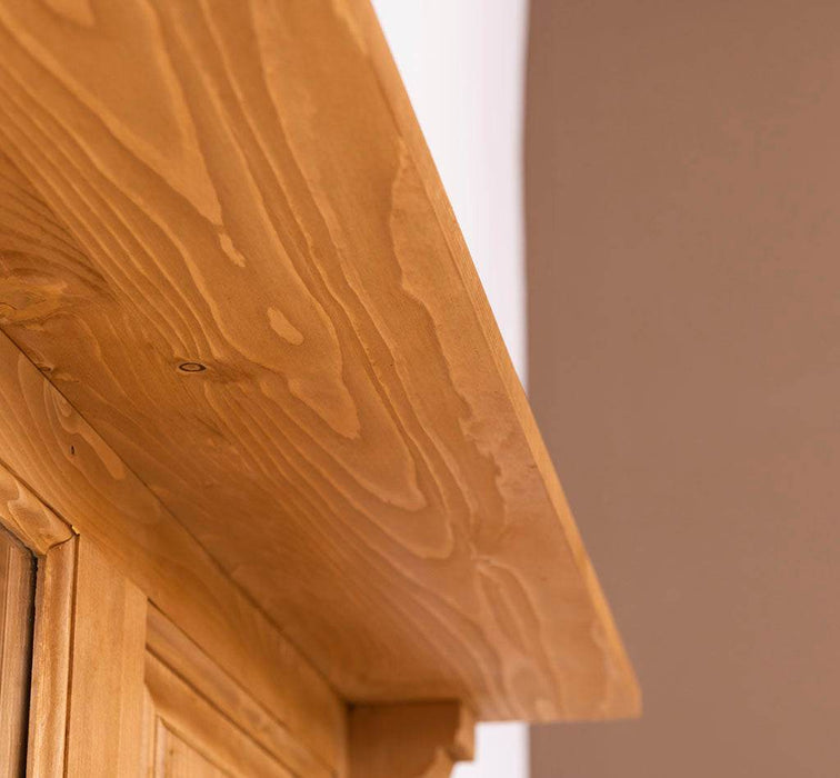 Garderobe aus Massivholz mit Spiegel und Staufächern -