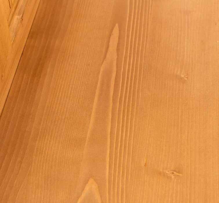 Garderobe aus Massivholz mit Spiegel und Staufächern -