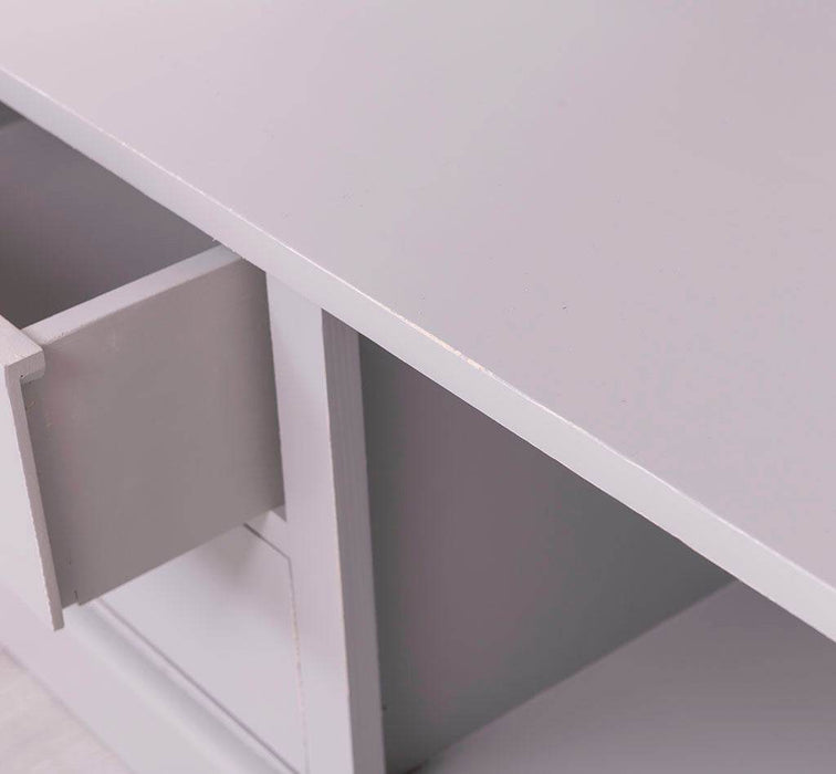 Garderobe aus Massivholz mit Spiegel und Staufächern -