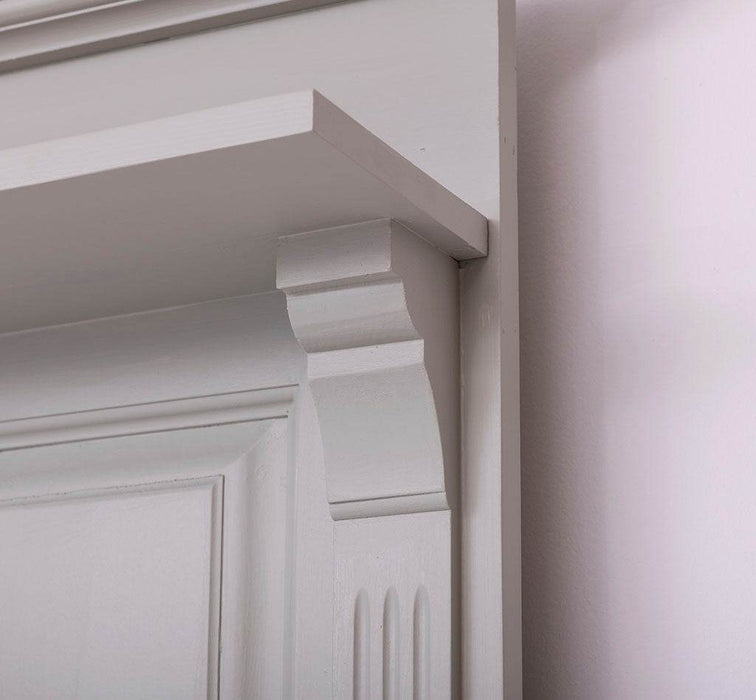 Garderobe aus Massivholz mit Spiegel und Staufächern -