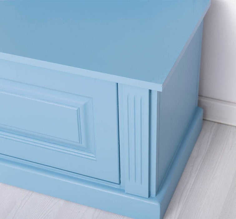 Große Garderobe aus Massivholz mit Kleiderhaken, Spiegel, Hutablage und Bank- uni -