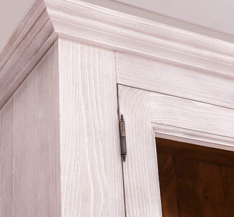 Großer Geschirrschrank aus Massivholz | Vitrine | 2-teilig | 9 Türen | 6 Schubladen -