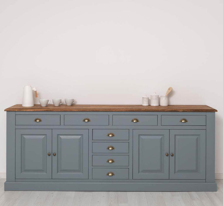 Großes Sideboard aus Massivholz - Geschirrschrank mit 8 Schubladen -