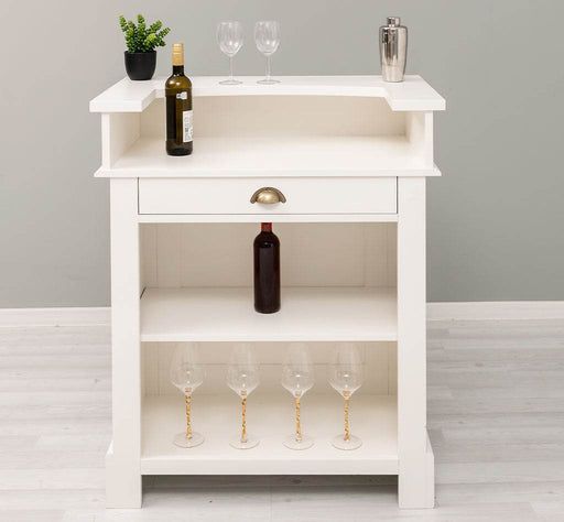 Kleine Landhausbar aus Massivholz - Empfangstheke -