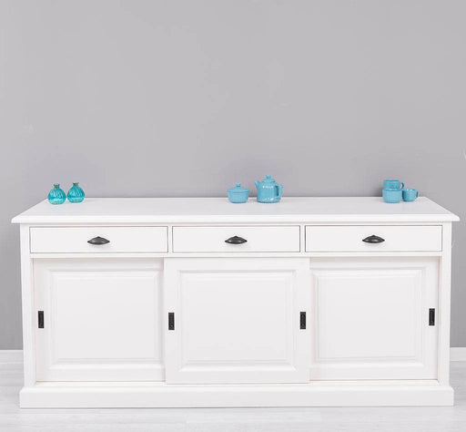 Kommode aus Massivholz | Sideboard mit 3 Schubladen und 3 Schiebetüren -