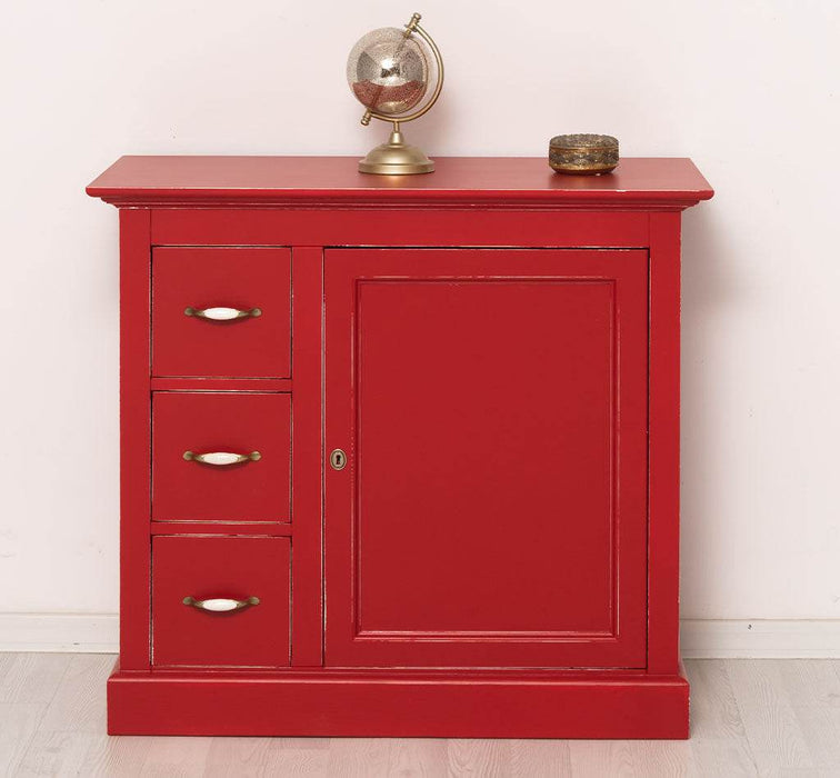 Kommodenschrank aus Massivholz - in verschiedenen Farben - Vintage - Rot
