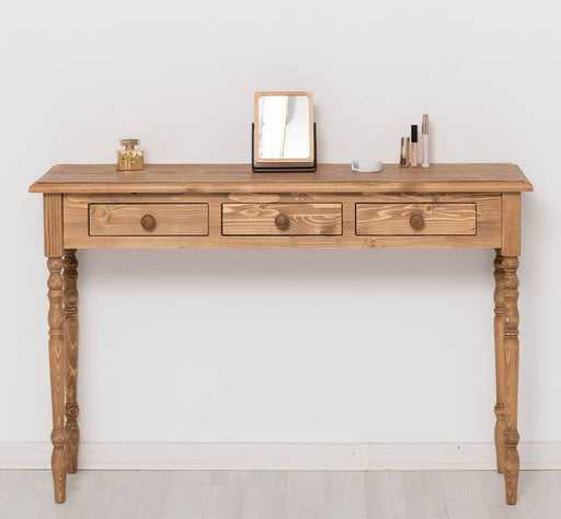 Konsolentisch aus Massivholz | Wandtisch mit gedrehten Beinen -