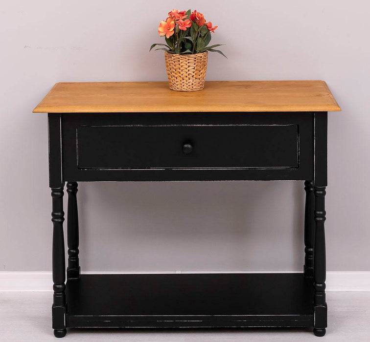 Konsolentisch aus Massivholz mit gedrehten Beinen -