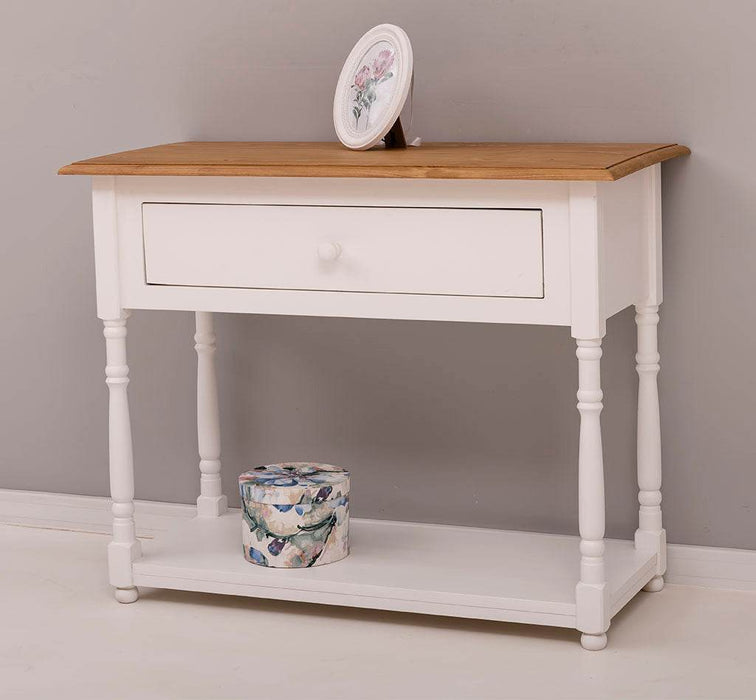 Konsolentisch aus Massivholz mit gedrehten Beinen -