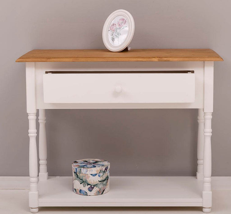 Konsolentisch aus Massivholz mit gedrehten Beinen -