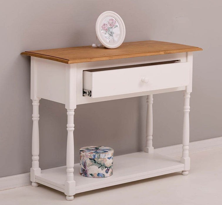 Konsolentisch aus Massivholz mit gedrehten Beinen -