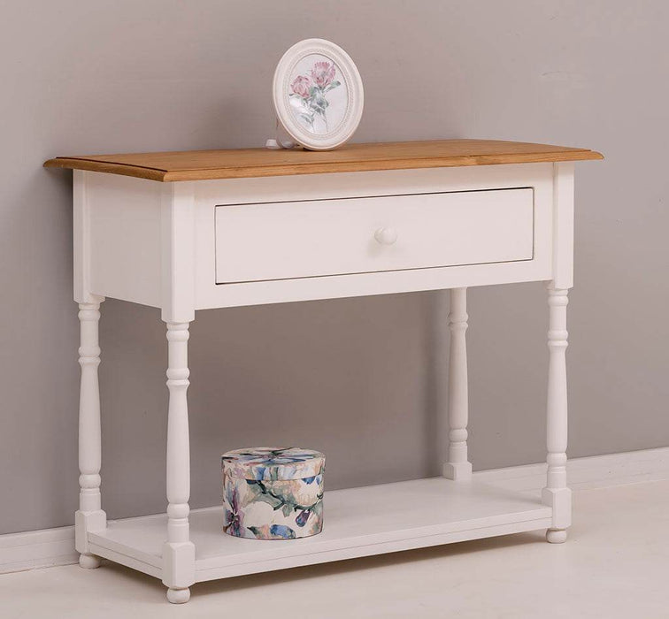 Konsolentisch aus Massivholz mit gedrehten Beinen -