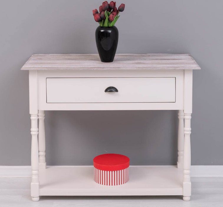 Konsolentisch aus Massivholz mit gedrehten Beinen -