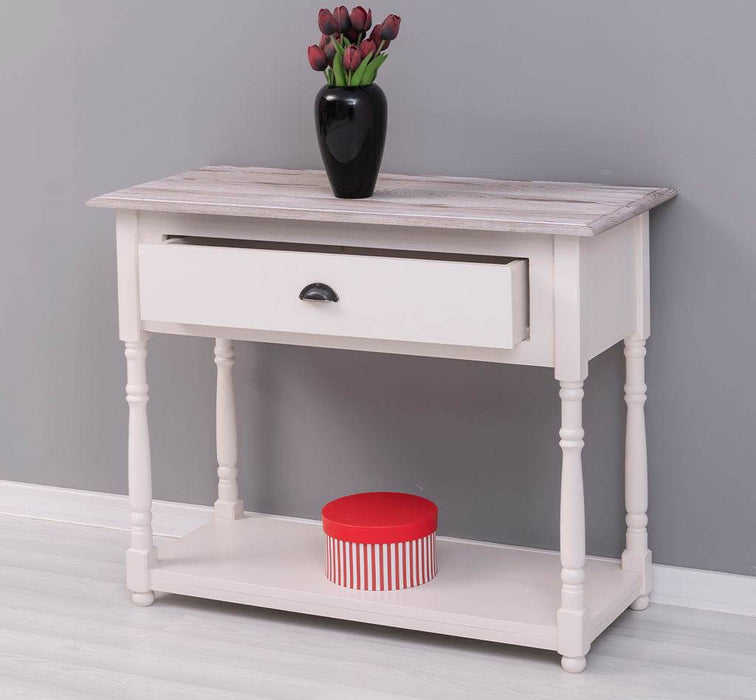 Konsolentisch aus Massivholz mit gedrehten Beinen -