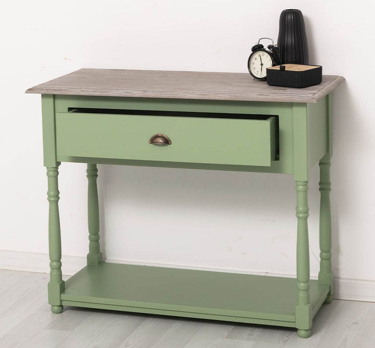 Konsolentisch aus Massivholz mit gedrehten Beinen -