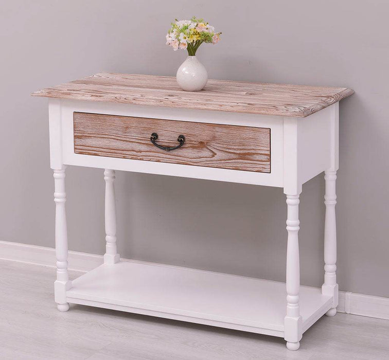 Konsolentisch aus Massivholz mit gedrehten Beinen -