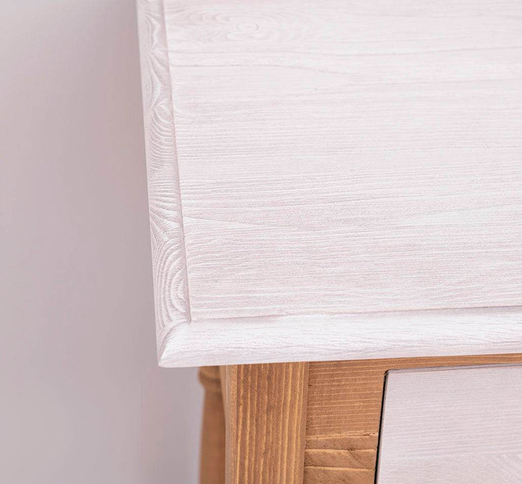 Konsolentisch aus Massivholz mit gedrehten Beinen -