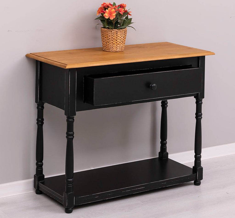 Konsolentisch aus Massivholz mit gedrehten Beinen -