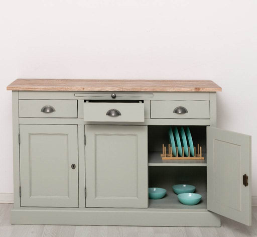 Landhaus Sideboard aus Massivholz im Landhausstil mit 3 Schubladen und Türen -