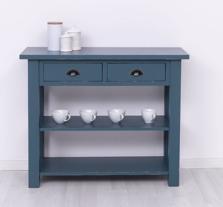 Landhaus Wandtisch aus Massivholz mit zwei Schubladen