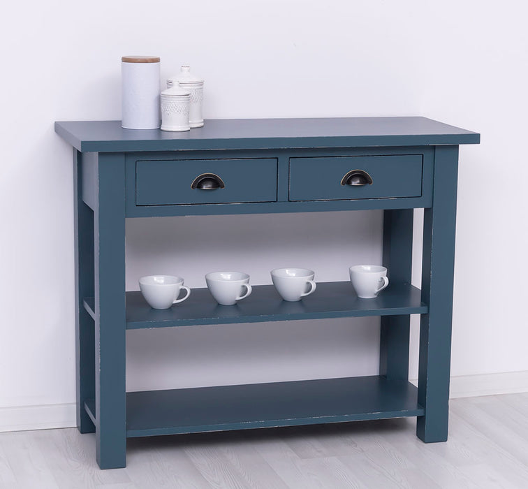 Landhaus Wandtisch aus Massivholz mit zwei Schubladen