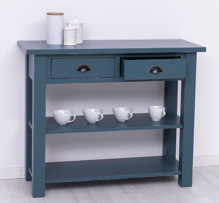 Landhaus Wandtisch aus Massivholz mit zwei Schubladen