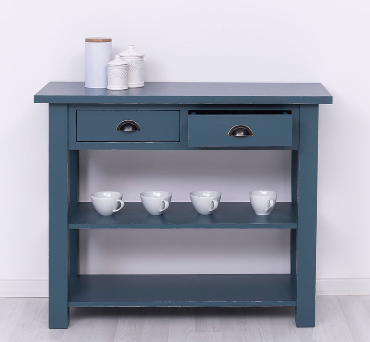 Landhaus Wandtisch aus Massivholz mit zwei Schubladen