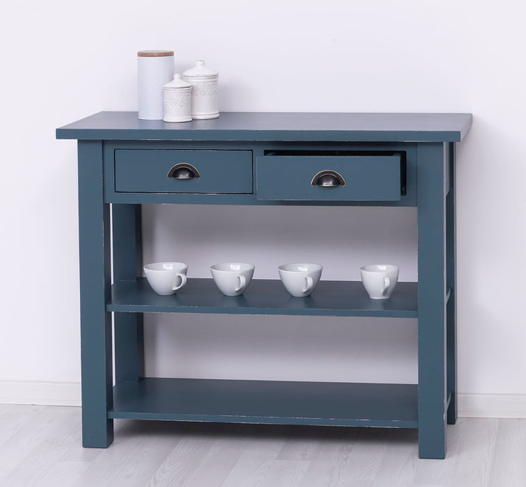 Landhaus Wandtisch aus Massivholz mit zwei Schubladen