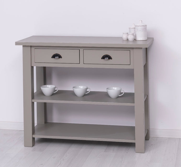 Landhaus Wandtisch aus Massivholz mit zwei Schubladen