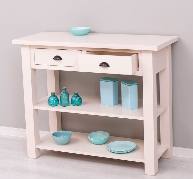 Landhaus Wandtisch aus Massivholz mit zwei Schubladen