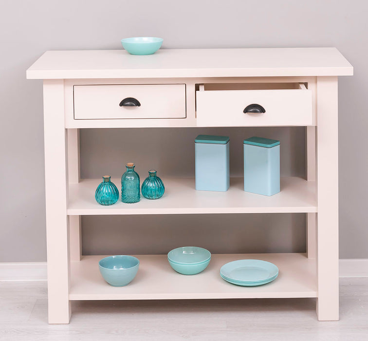 Landhaus Wandtisch aus Massivholz mit zwei Schubladen