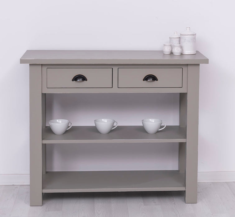 Landhaus Wandtisch aus Massivholz mit zwei Schubladen