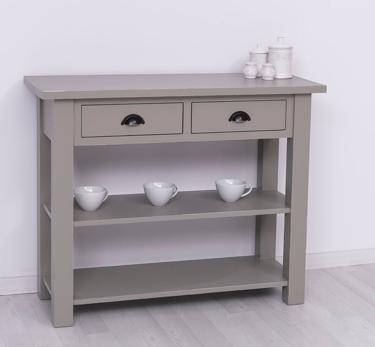 Landhaus Wandtisch aus Massivholz mit zwei Schubladen