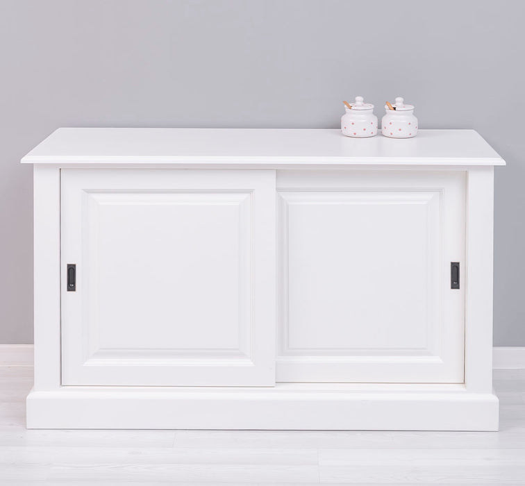 Massivholz- Geschirrschrank mit Schiebetüren - Sideboard