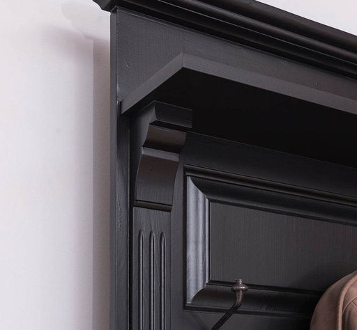 Schmale Garderobe aus Massivholz mit Ablage und 3 Haken uni -
