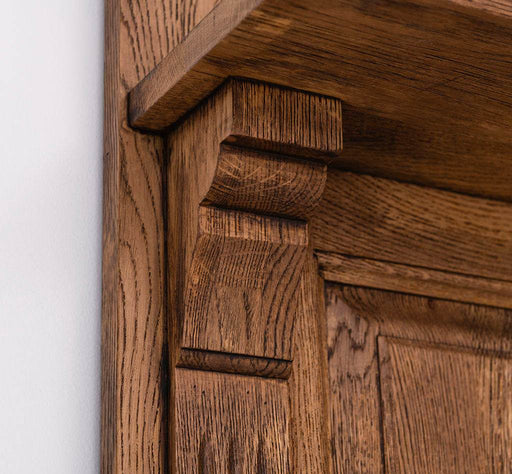 Schmale Garderobe aus massiver Eiche mit Ablage und 3 Haken -