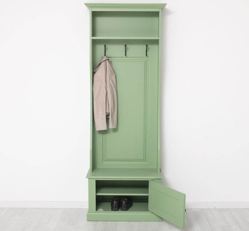 Schmale Garderobe aus Massivholz mit 3 Haken - in verschiedenen Farben -