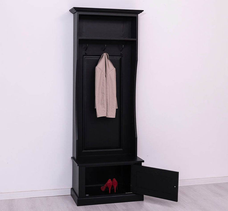 Schmale Garderobe aus Massivholz mit 3 Haken - in verschiedenen Farben -