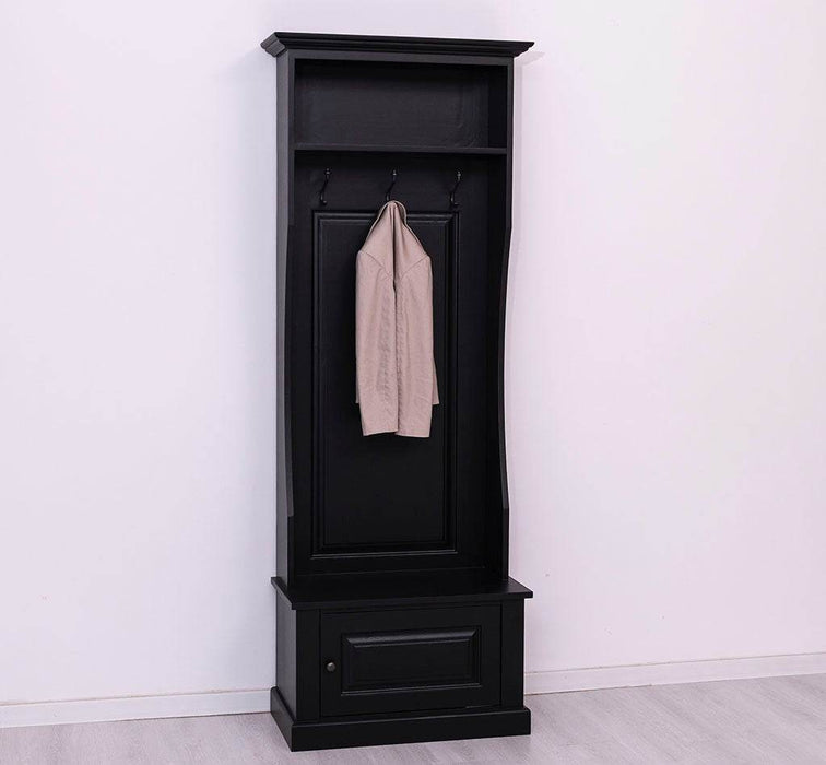 Schmale Garderobe aus Massivholz mit 3 Haken - in verschiedenen Farben -