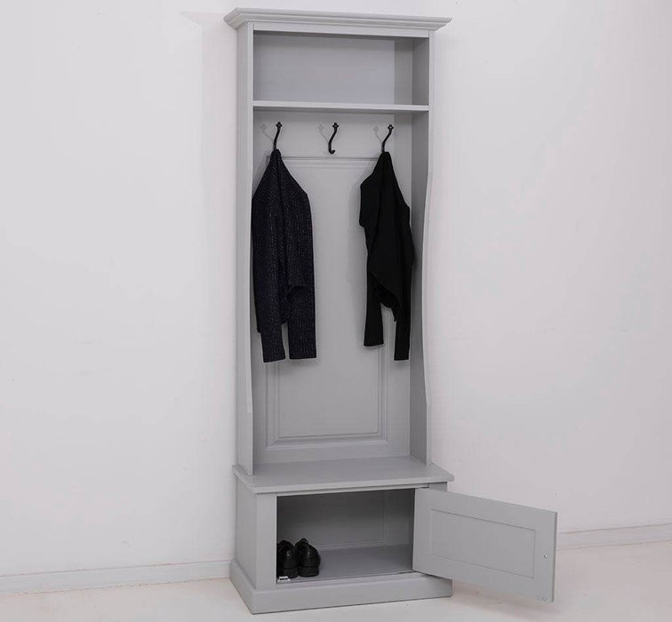 Schmale Garderobe aus Massivholz mit 3 Haken - in verschiedenen Farben -