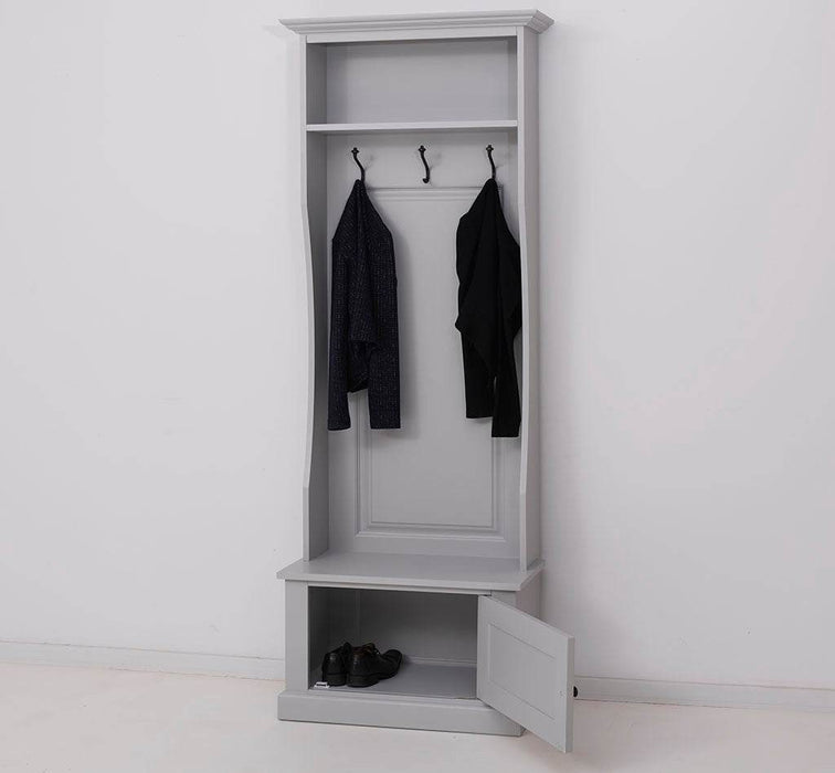 Schmale Garderobe aus Massivholz mit 3 Haken - in verschiedenen Farben -