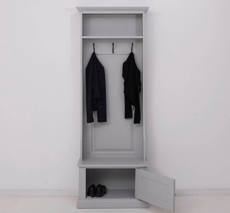 Schmale Garderobe aus Massivholz mit 3 Haken - in verschiedenen Farben -