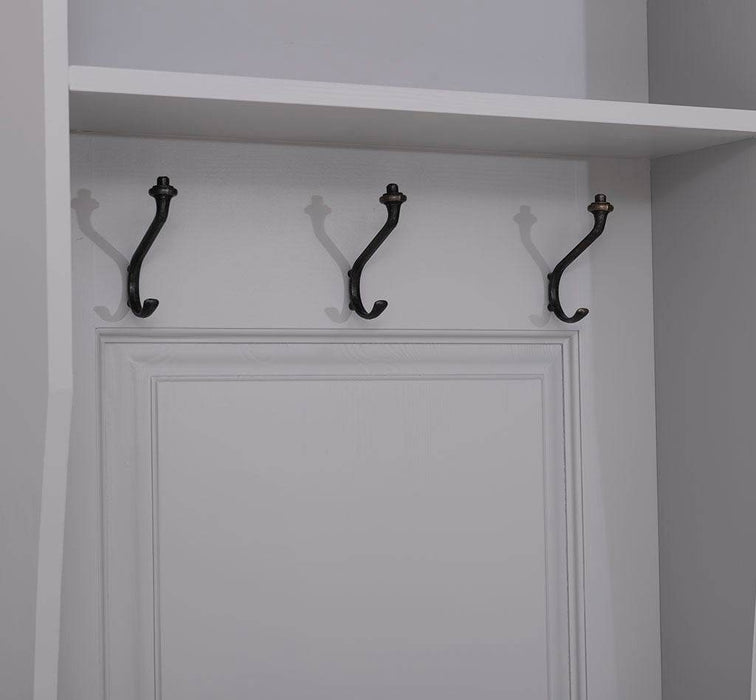 Schmale Garderobe aus Massivholz mit 3 Haken - in verschiedenen Farben -