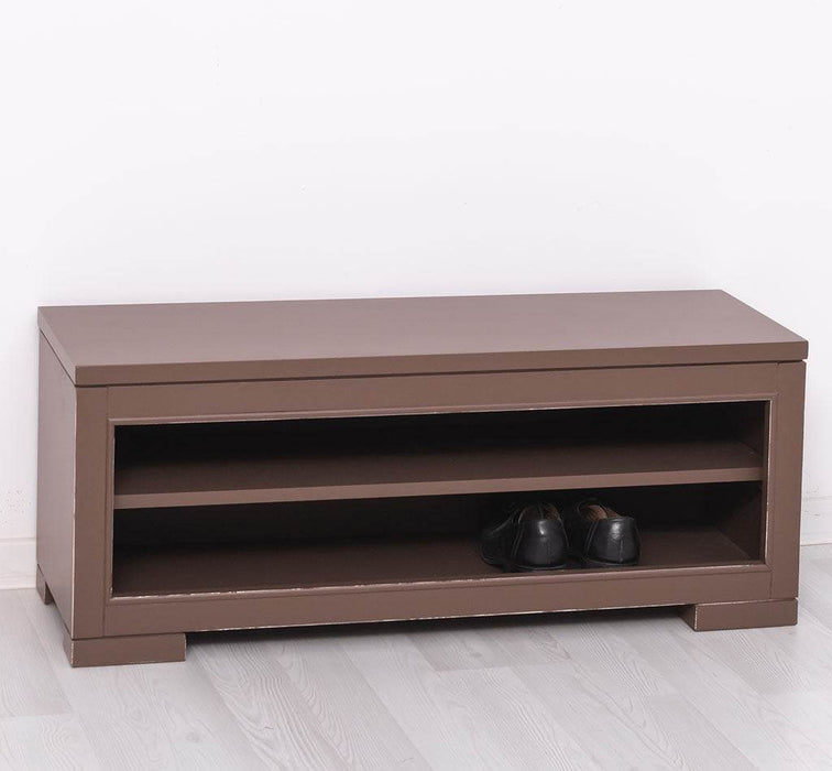 Schuhbank aus Massivholz | Schuhregal mit Sitzbank -