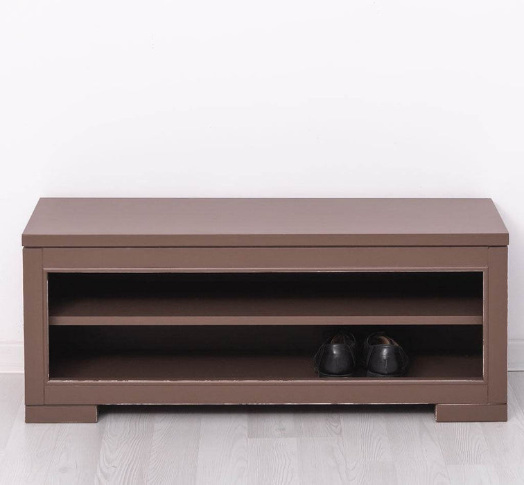 Schuhbank aus Massivholz | Schuhregal mit Sitzbank -