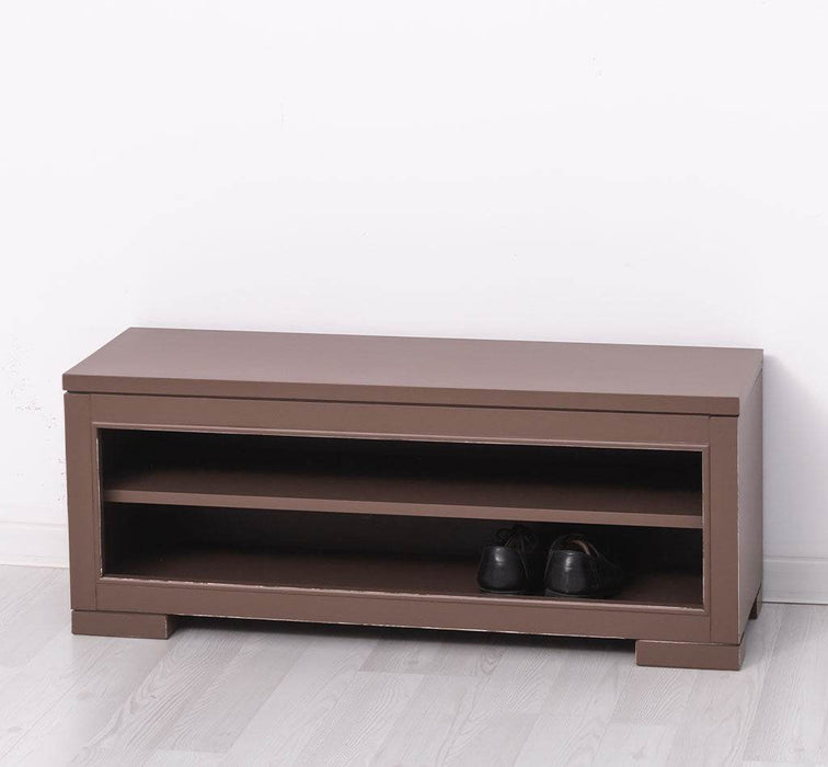 Schuhbank aus Massivholz | Schuhregal mit Sitzbank -