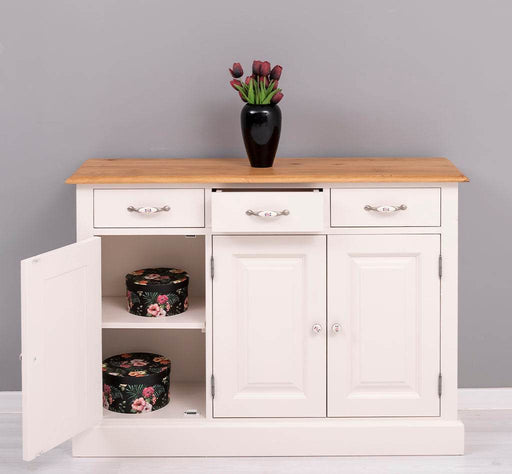 Sideboard aus Massivholz | Konsolenschrank mit drei Schubladen -