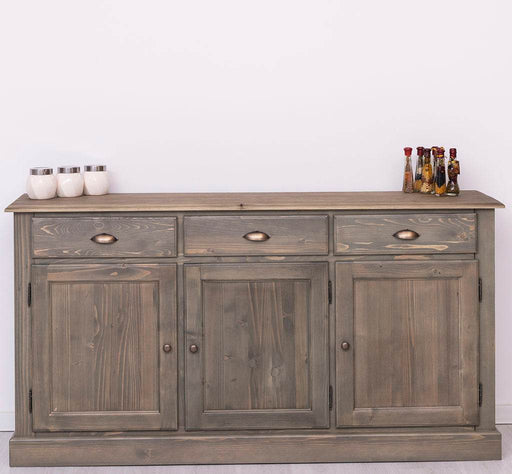 Sideboard aus Massivholz mit drei Schubladen und Türen -